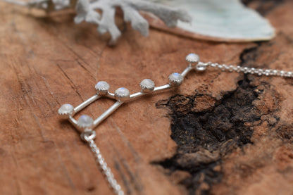 Big Dipper Necklace - Rainbow Moonstone