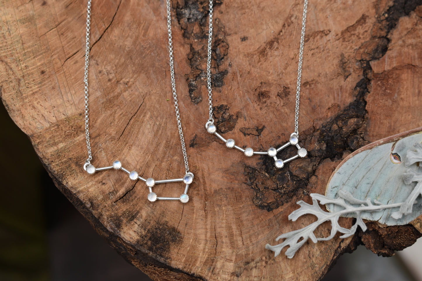 Little Dipper Necklace - Rainbow Moonstone