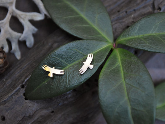 Tiny Bird Studs - 14K Gold